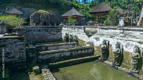 Sacred pool at Goa Gajah ancient temple in Bali photo