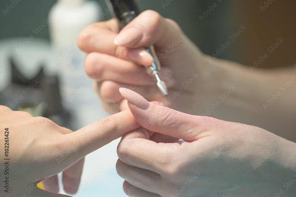 Photos of  real creating a manicure