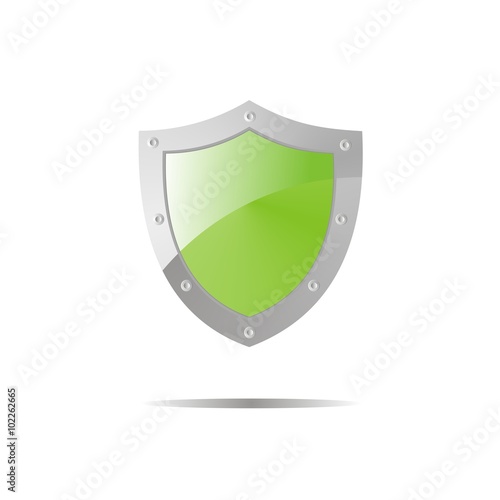 Icono de escudo verde. Símbolo de protección