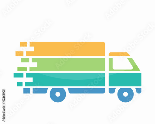 Truck logo vector design. Fast delivery symbol or icon