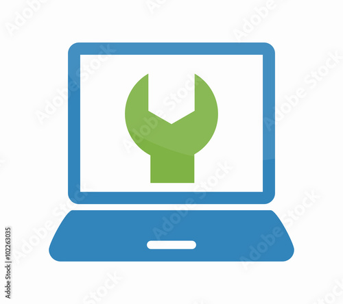 Vector computer and laptop repair logo 