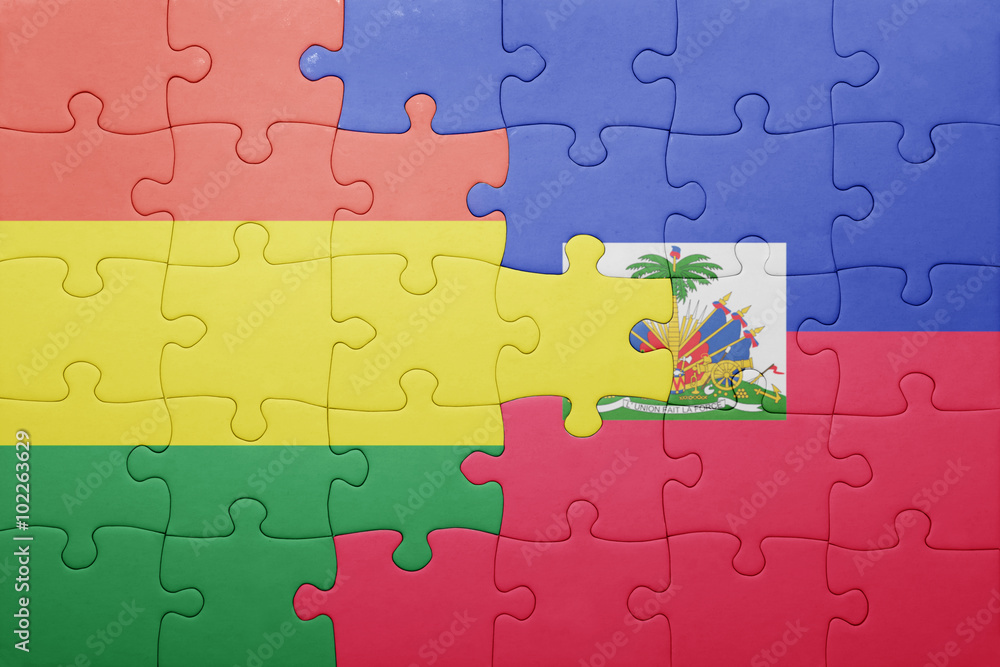 puzzle with the national flag of haiti and bolivia puzzle with the national flag of haiti and bolivia