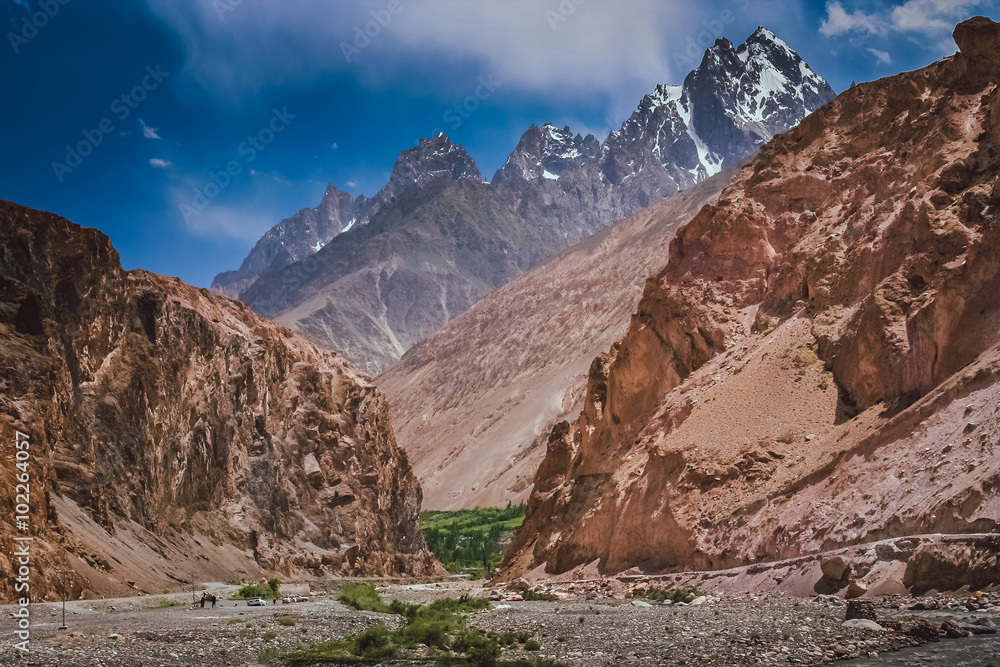 Fototapeta premium Northern Karakorum mountains panorama