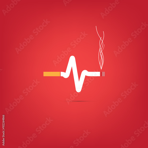 Cigarette heart bit Vector.