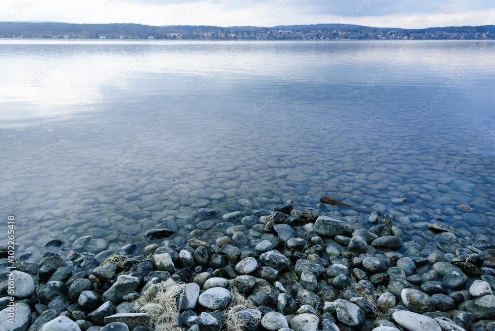 Shore of a lake on a cold autumn day Shore of a lake on a cold autumn day