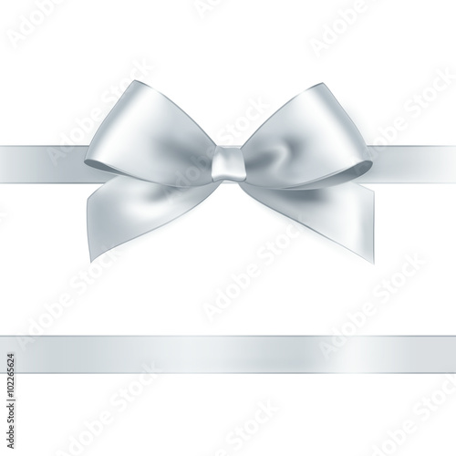 Shiny white satin ribbon