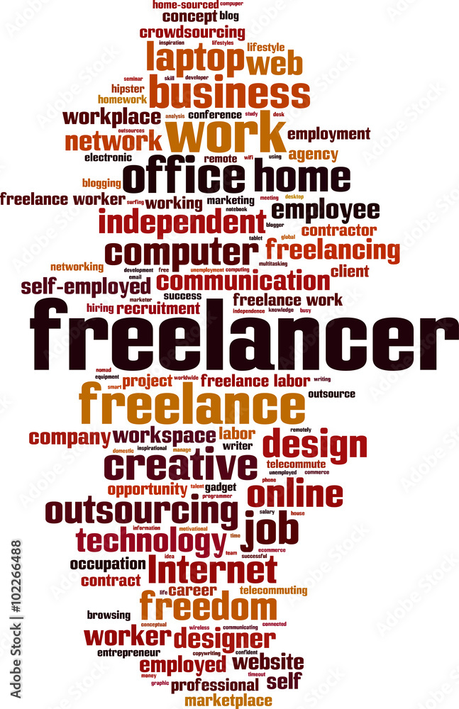 Obraz premium Freelancer word cloud concept. Vector illustration
