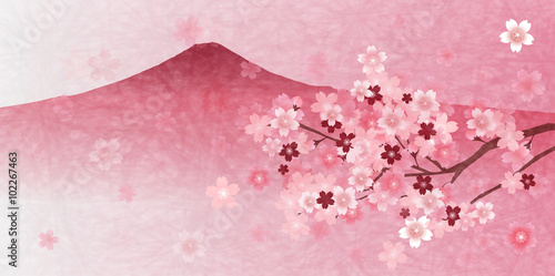 富士山　桜　春　背景