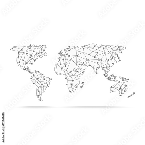 vectors World Map techmology
