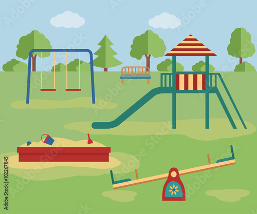 Kids playground. Vector illustration.
