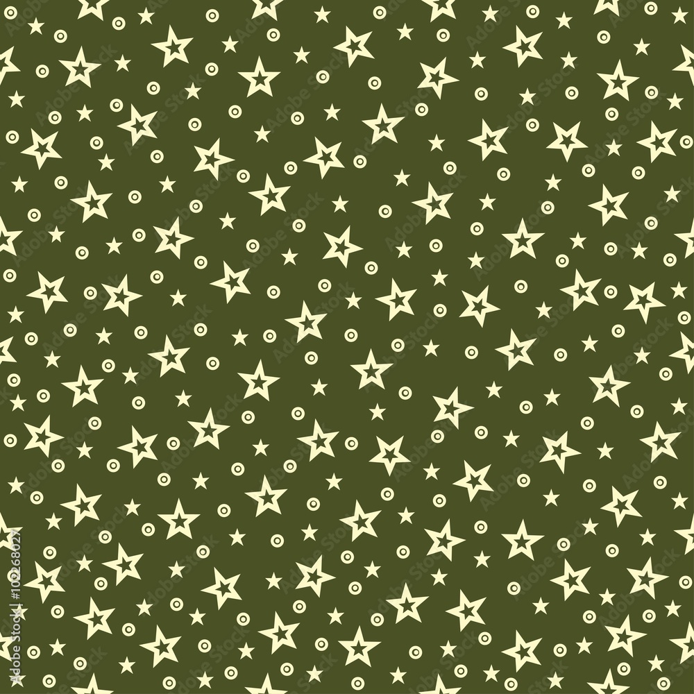 Seamless pattern with stars on green background Seamless pattern with stars on green background