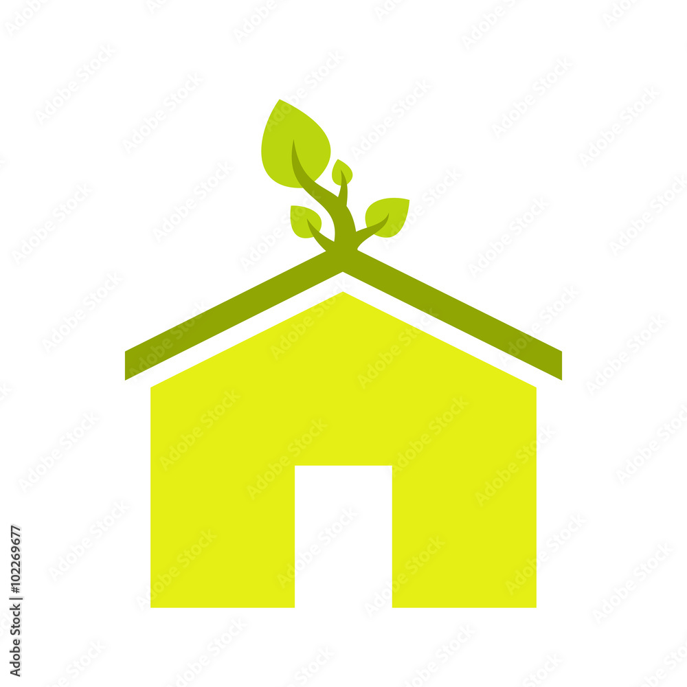 Eco house flat icon Eco house flat icon