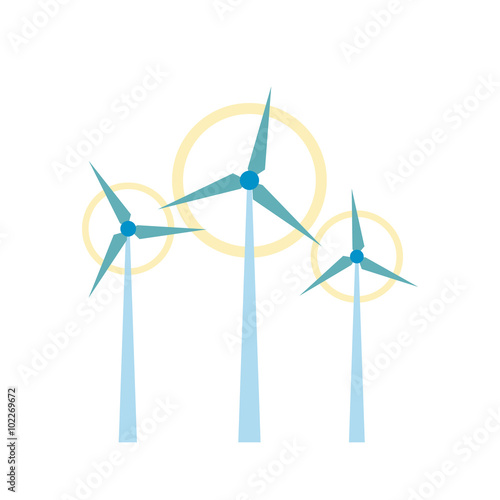 Wind turbine flat icon