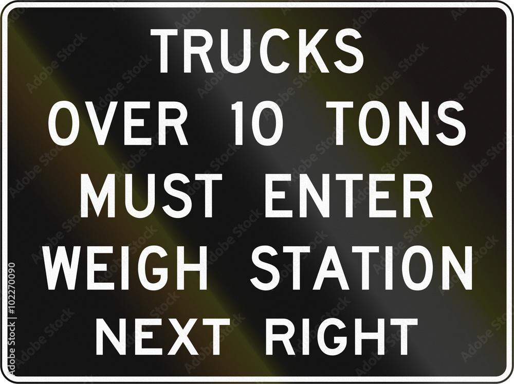 United States MUTCD road sign - Trucks must enter weigh station United States MUTCD road sign - Trucks must enter weigh station