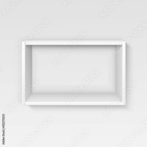 Vector White Empty Shelf Shelves Isolated on Wall Background