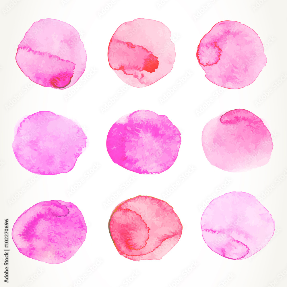 Pink watercolor circles