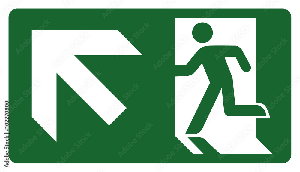 signpost, leave, enter or pass through the door up the left signpost, leave, enter or pass through the door up the left