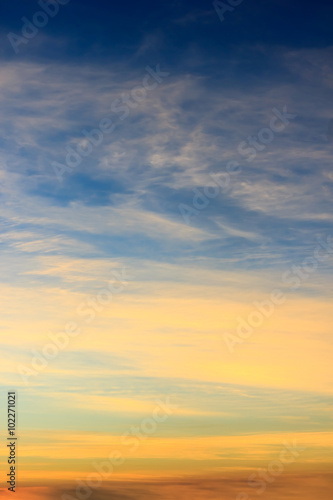 Color sky with clouds, background