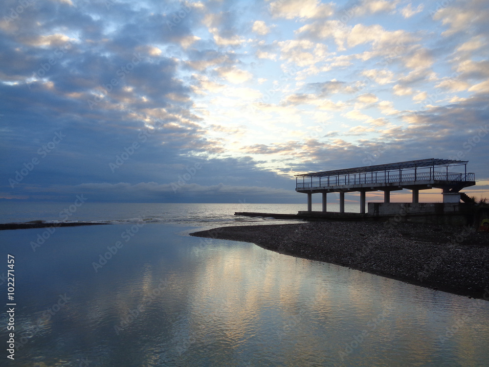 Sunset on the estuary, beautiful clouds Sunset on the estuary, beautiful clouds