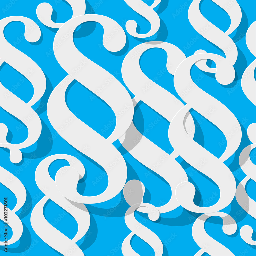 Paragraph paper symbols seamless Pattern with Shadows on a blue background. Paragraph paper symbols seamless Pattern with Shadows on a blue background.