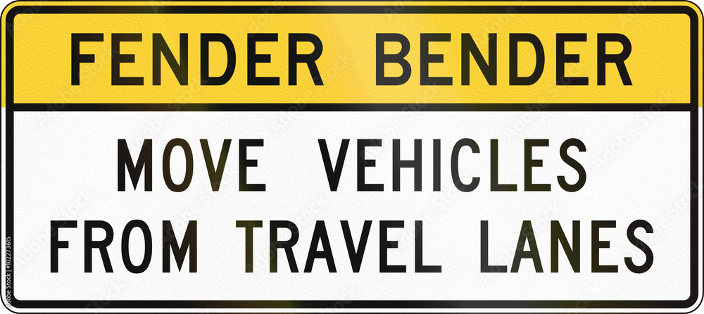 United States MUTCD road sign - Fender bender United States MUTCD road sign - Fender bender