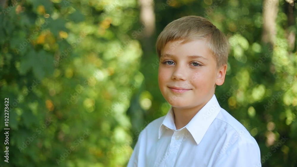 Caucasian Joyful child teenager boy looking and smiling Caucasian Joyful child teenager boy looking and smiling