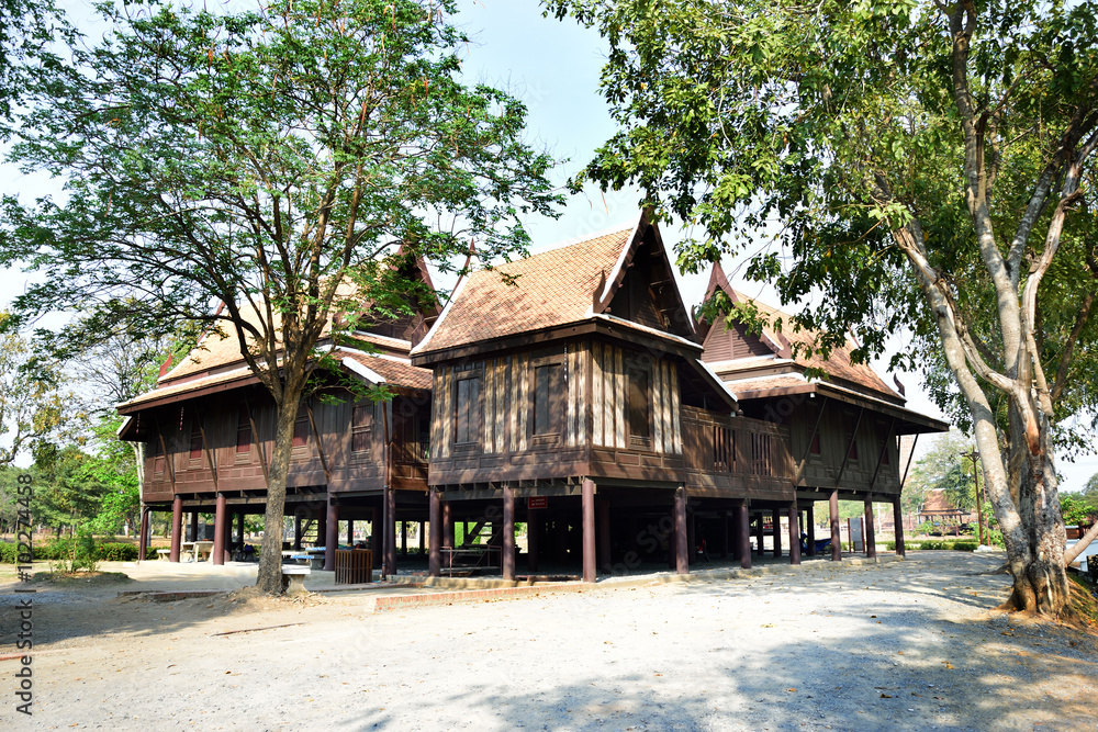 Thai style traditional wooden house