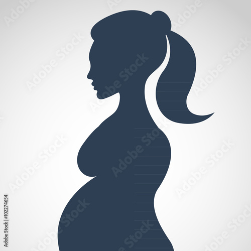 Silhouette of the pregnant woman