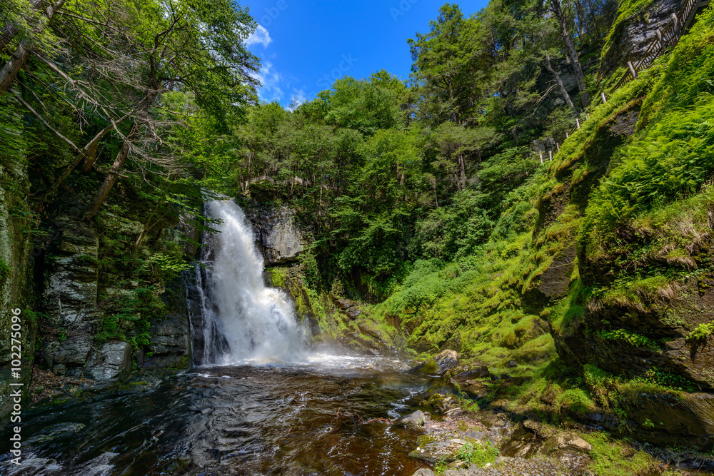 Bushkill waterfall at springtime in Poconos, PA Bushkill waterfall at springtime in Poconos, PA