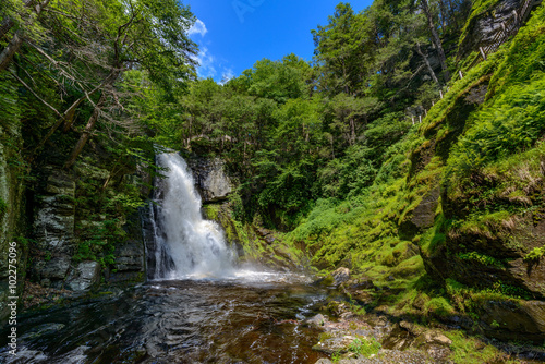 Bushkill waterfall at springtime in Poconos, PA