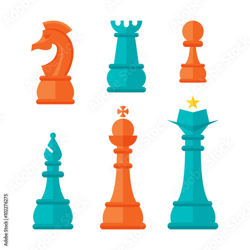 Flat Design Chess Units