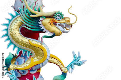 colorful dragon on the white backgrounds chinese happy new year