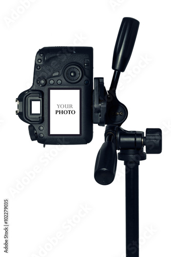 Fotografie Digital single-lens reflex camera isolated on  white background