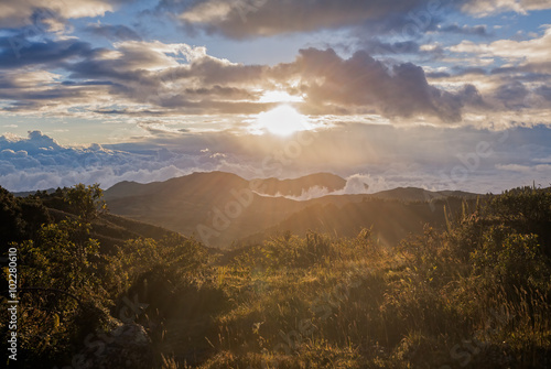 Sunset Alpine Scenery, South America