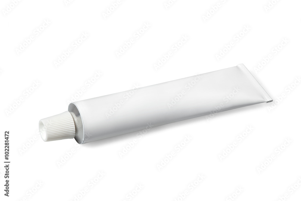 tube of white color on a white background