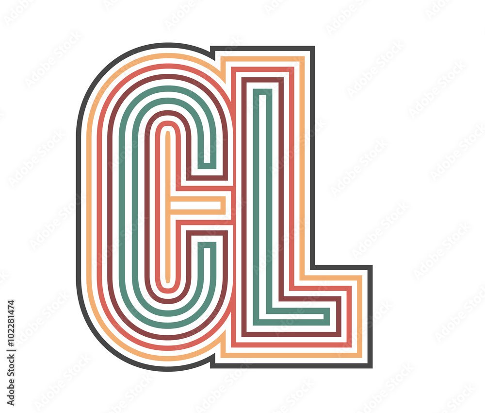 CL Initial Retro Logo company Outline. vector identity CL Initial Retro Logo company Outline. vector identity