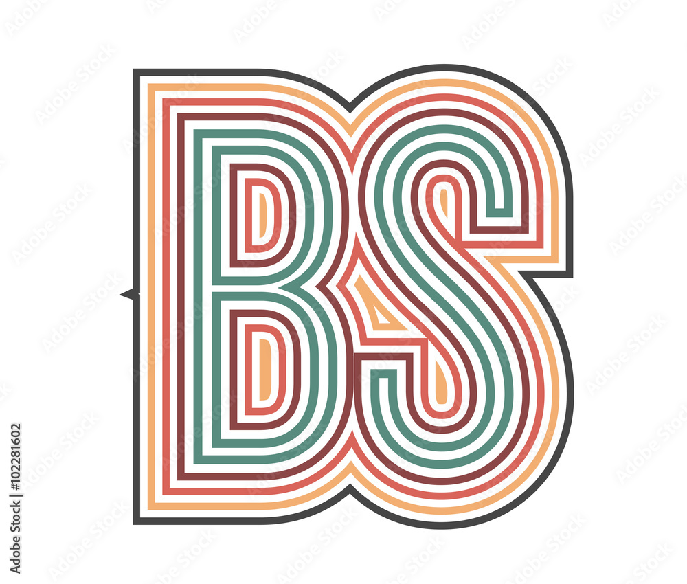BS Initial Retro Logo company Outline. vector identity BS Initial Retro Logo company Outline. vector identity