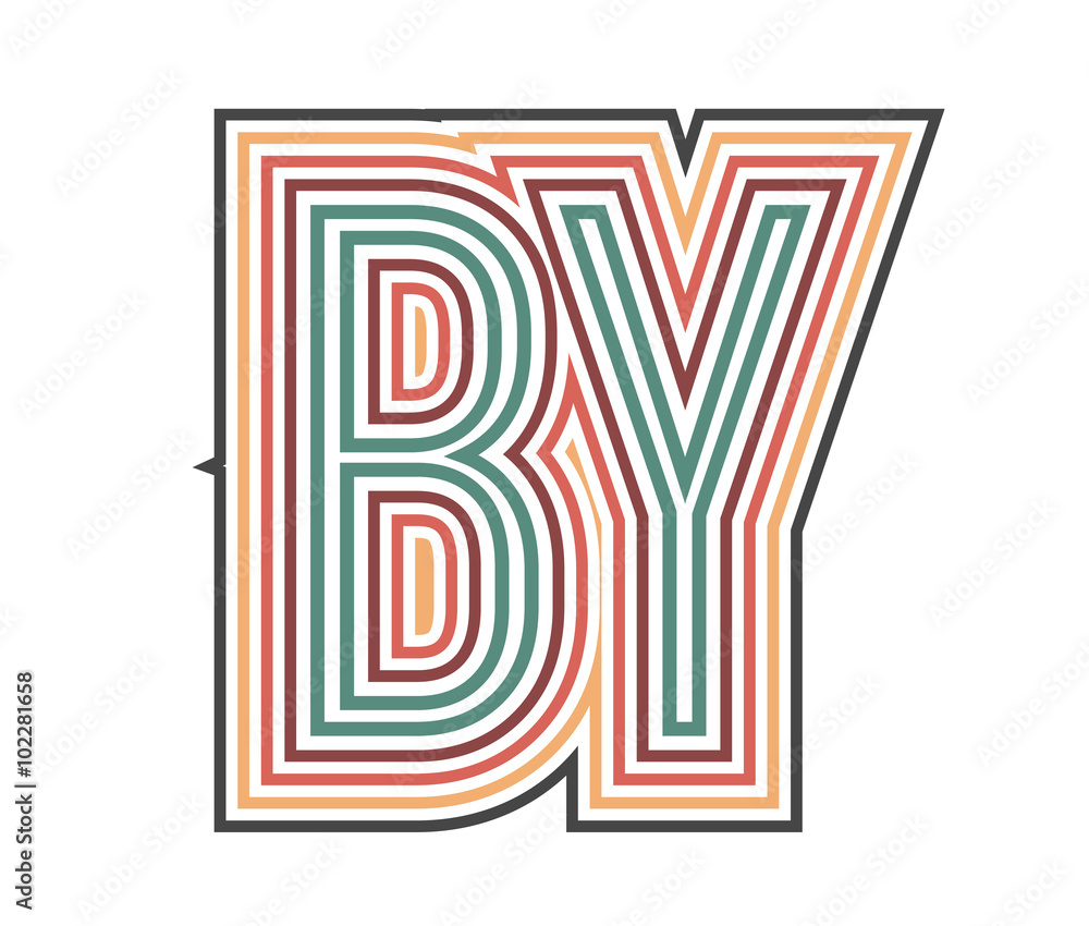 Fototapeta premium BY Initial Retro Logo company Outline. vector identity