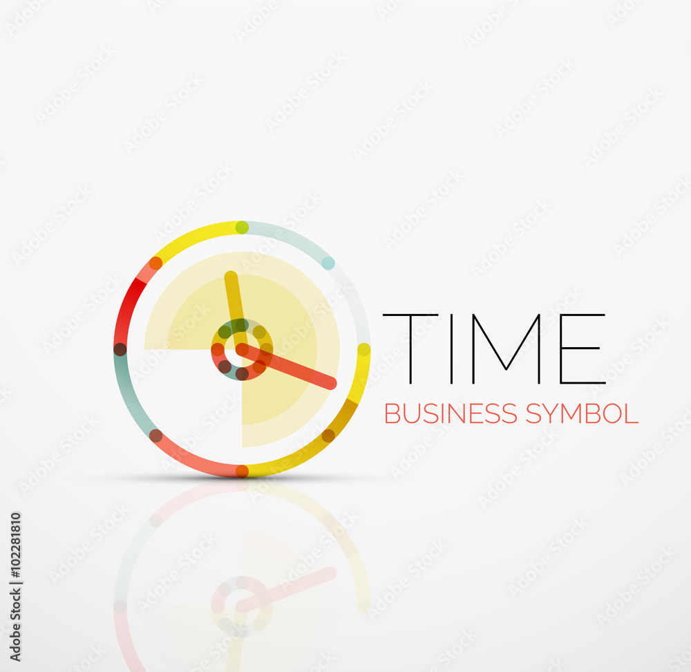 Vector abstract logo idea, time concept or clock business icon. Creative logotype design template Vector abstract logo idea, time concept or clock business icon. Creative logotype design template