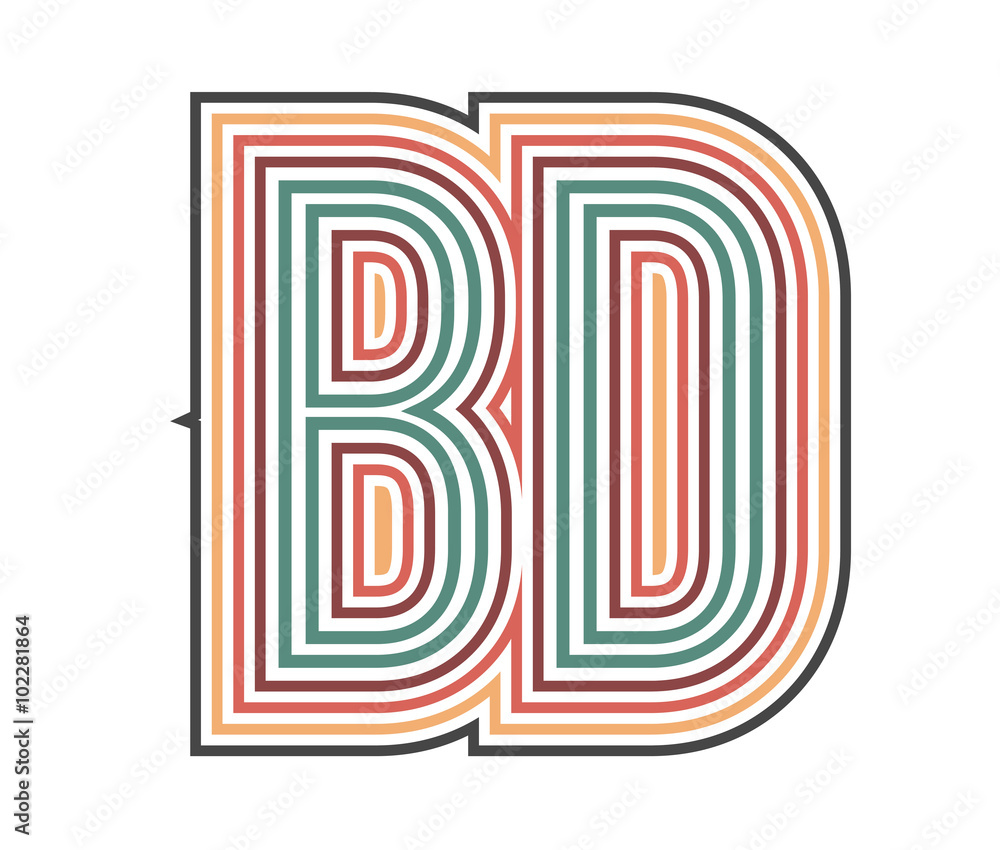 BD Initial Retro Logo company Outline. vector identity BD Initial Retro Logo company Outline. vector identity
