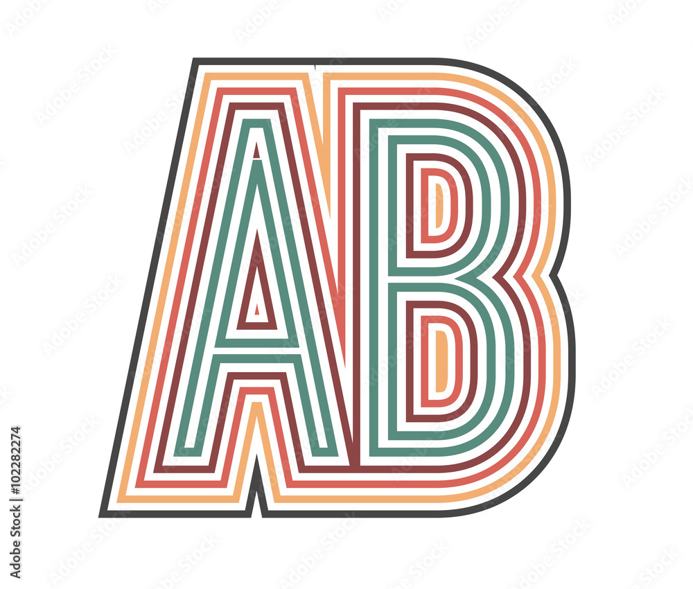 AB Initial Retro Logo company Outline. vector identity AB Initial Retro Logo company Outline. vector identity