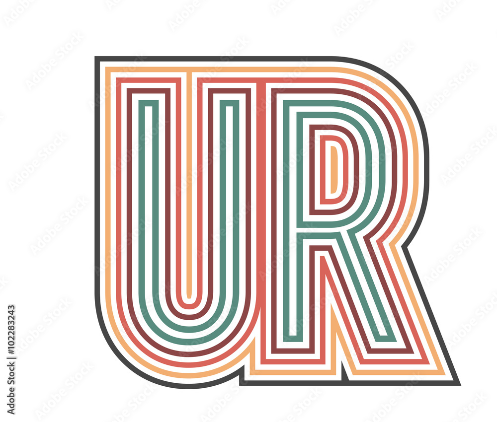 Initial Retro Logo company Outline. vector identity Initial Retro Logo company Outline. vector identity
