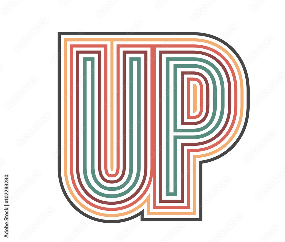 UP Initial Retro Logo company Outline. vector identity UP Initial Retro Logo company Outline. vector identity