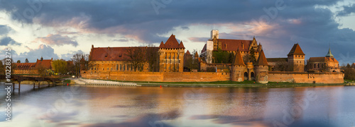 Panorama of Teutonic Castle in Malbork (Marienburg) in Pomerania (Poland)