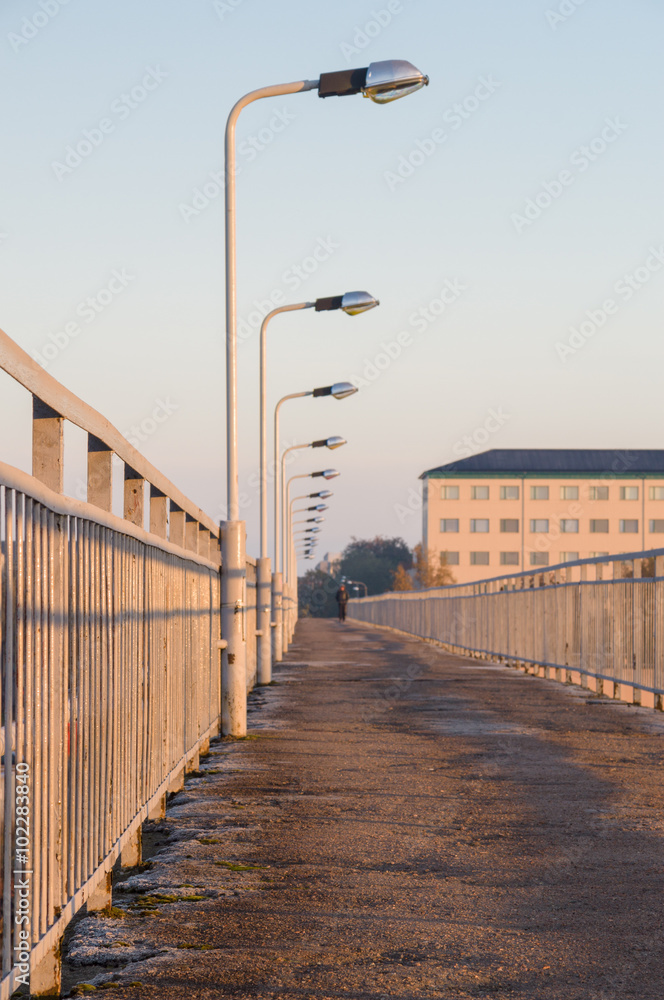 Pedestrian bridge at morning