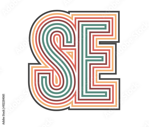 SE Initial Retro Logo company Outline. vector identity