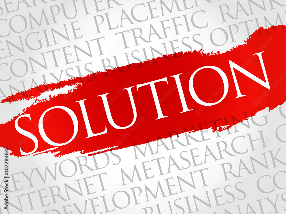 SOLUTION word cloud, business concept SOLUTION word cloud, business concept