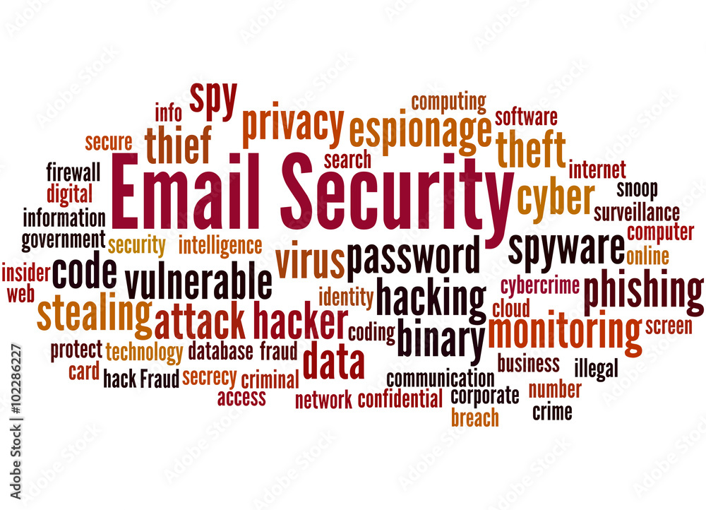 Obraz premium Email Security, word cloud concept