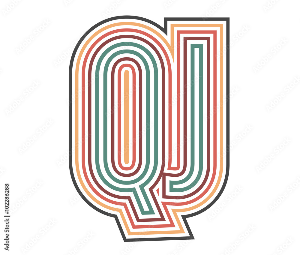 QJ Initial Retro Logo company Outline. vector identity QJ Initial Retro Logo company Outline. vector identity