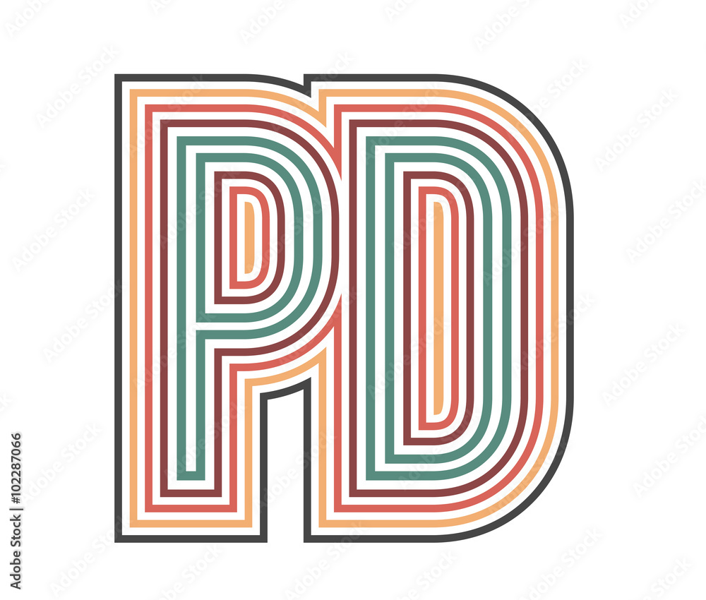 PD Initial Retro Logo company Outline. vector identity PD Initial Retro Logo company Outline. vector identity